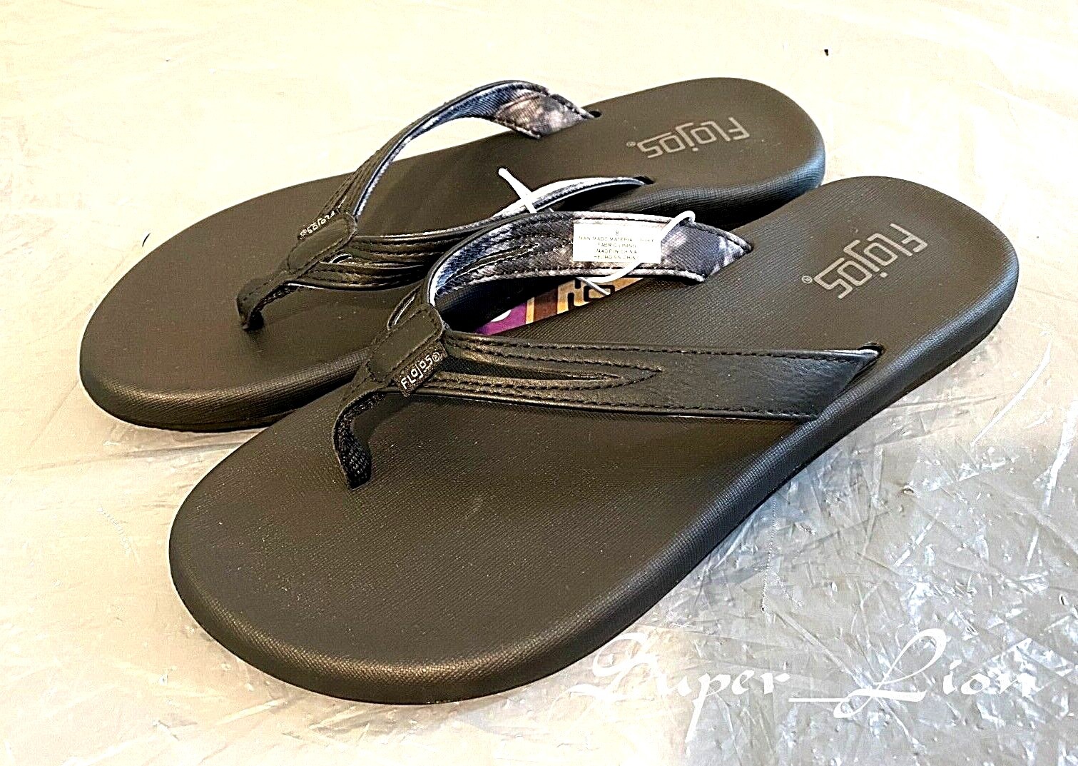 ON SALE! NEW Flojos Women's Memory Foam Flip Flop Sandals - SIZE 6, 10 -BLACK