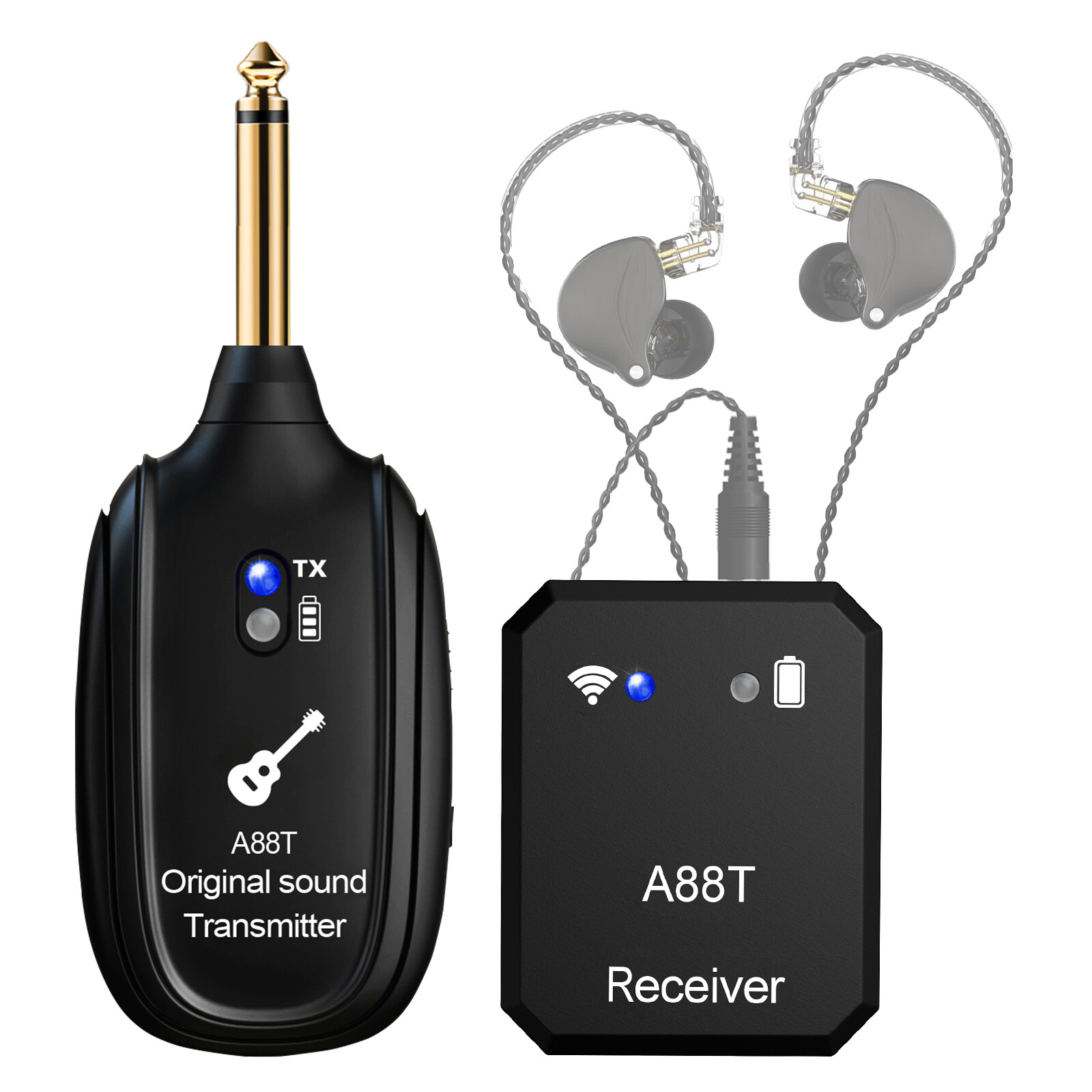 2.4GHz Wireless In-Ear Monitor, Low Latency, HD Audio, 100ft, 24bit/48kHz, 5H Ba