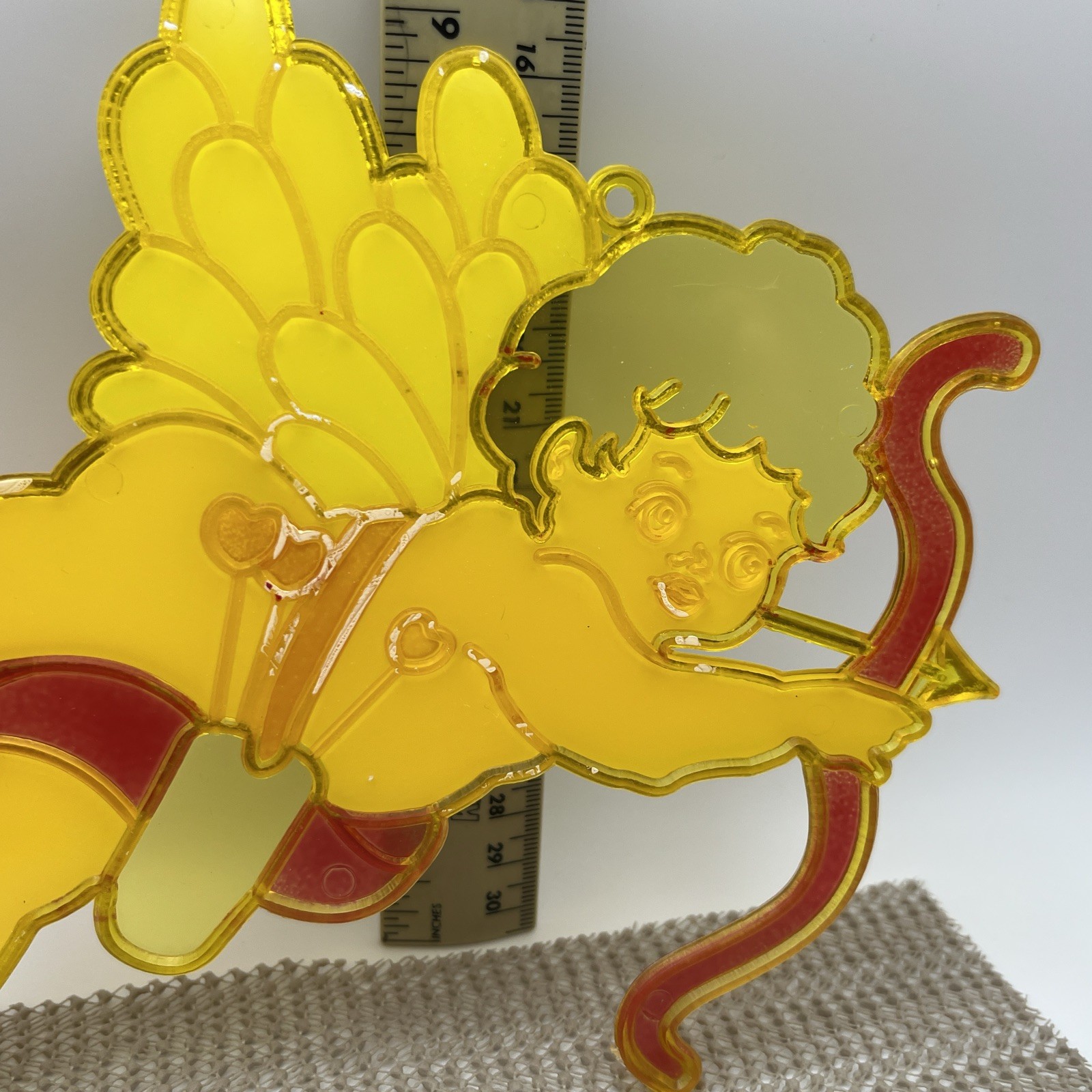 Vintage Valentine Cupid Plastic Stained Window Sun Catcher