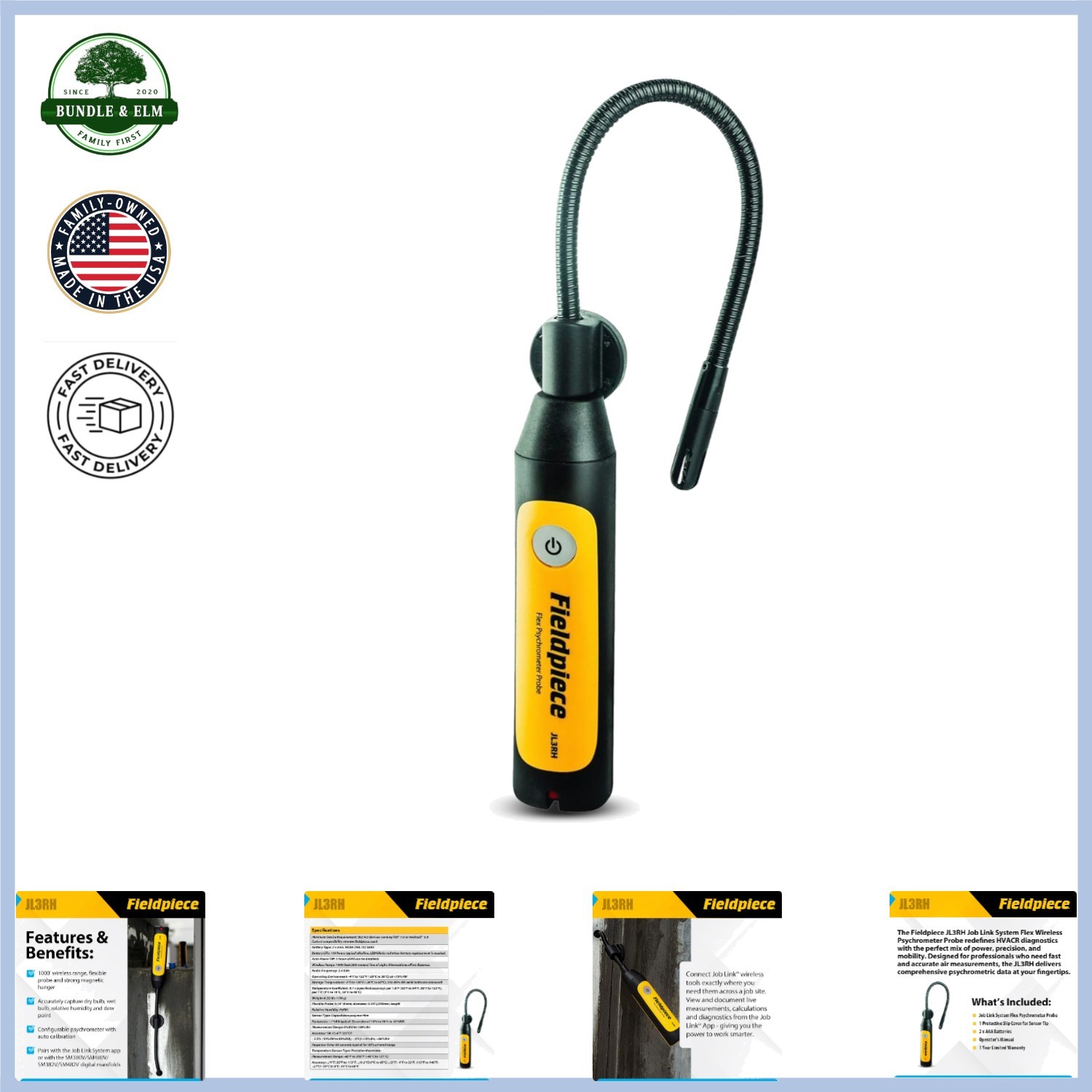Compact Psychrometer Probe for Job Link App with Remote Data Functionality