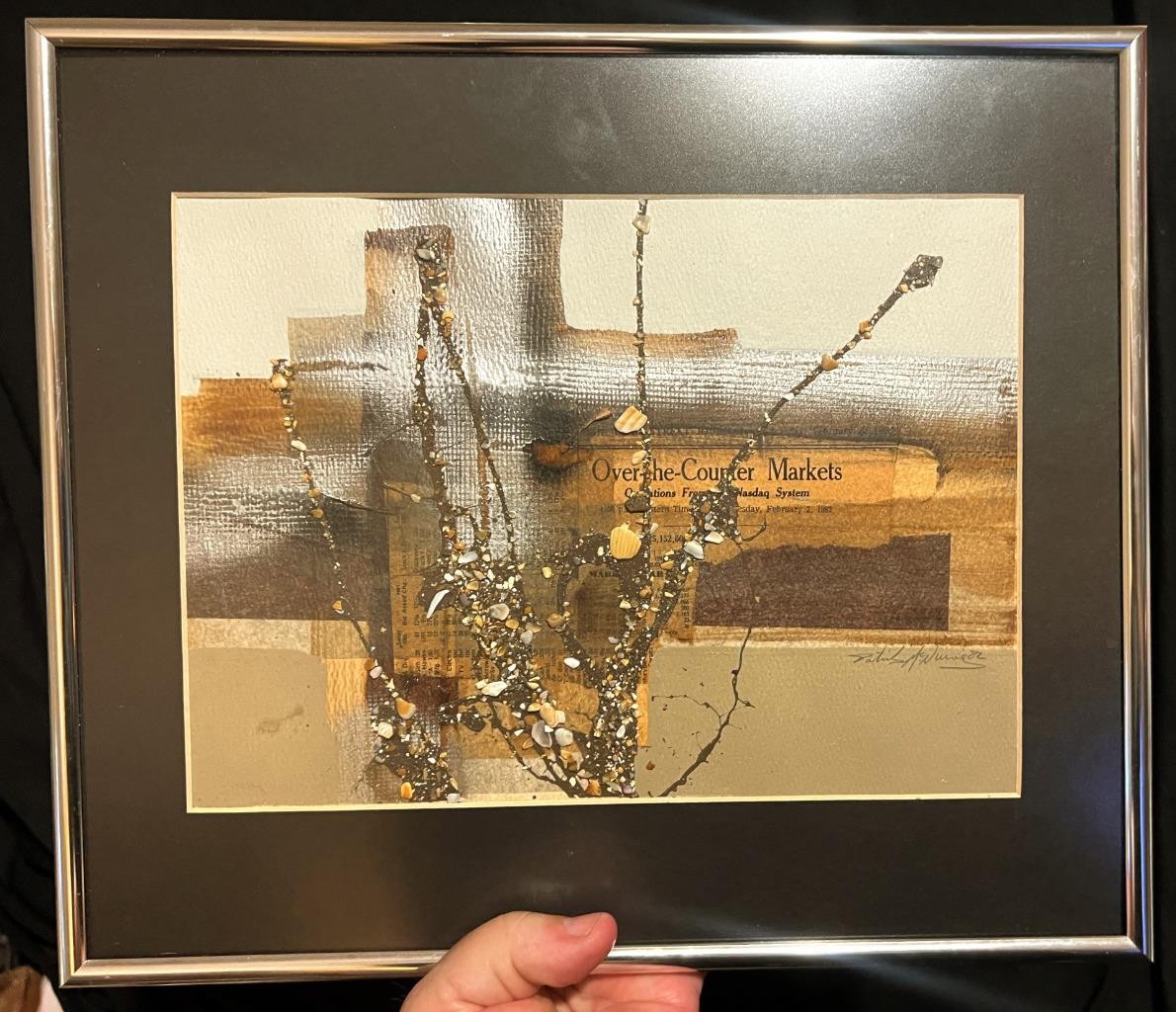 Vintage Mixed Media Painting Asseblage Artwork American Artist Patrick McNurney