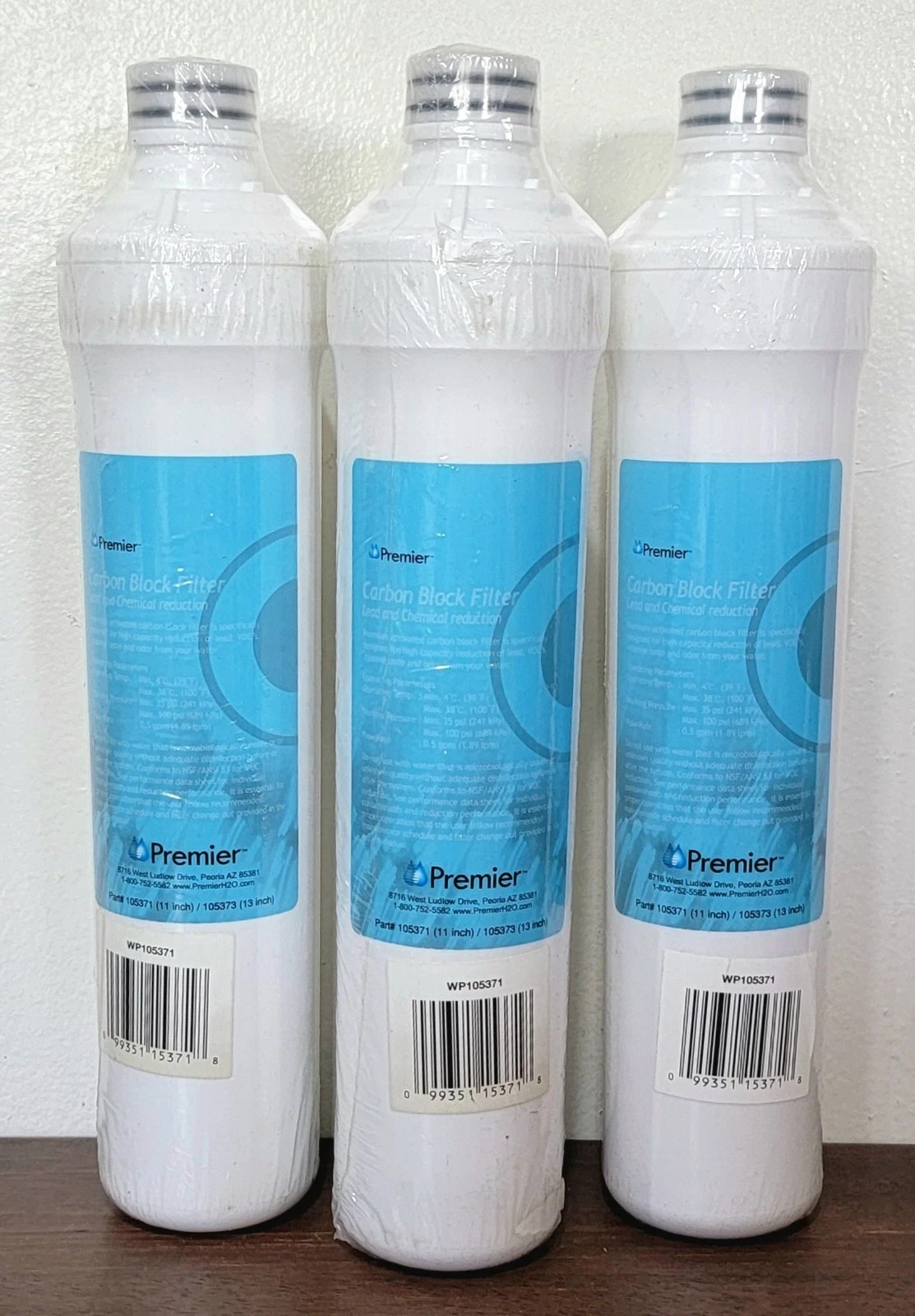 Lot of 3 Watts Premier Carbon Filter LVOC for UF3 Filtration System New/Sealed!