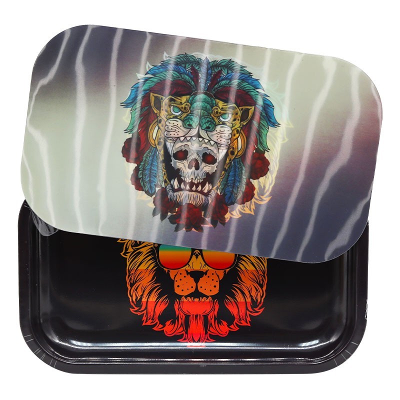 3D HOLOGRAPHIC  ROLLING TRAY WITH MAGNETIC LID-10 X 6 INCH