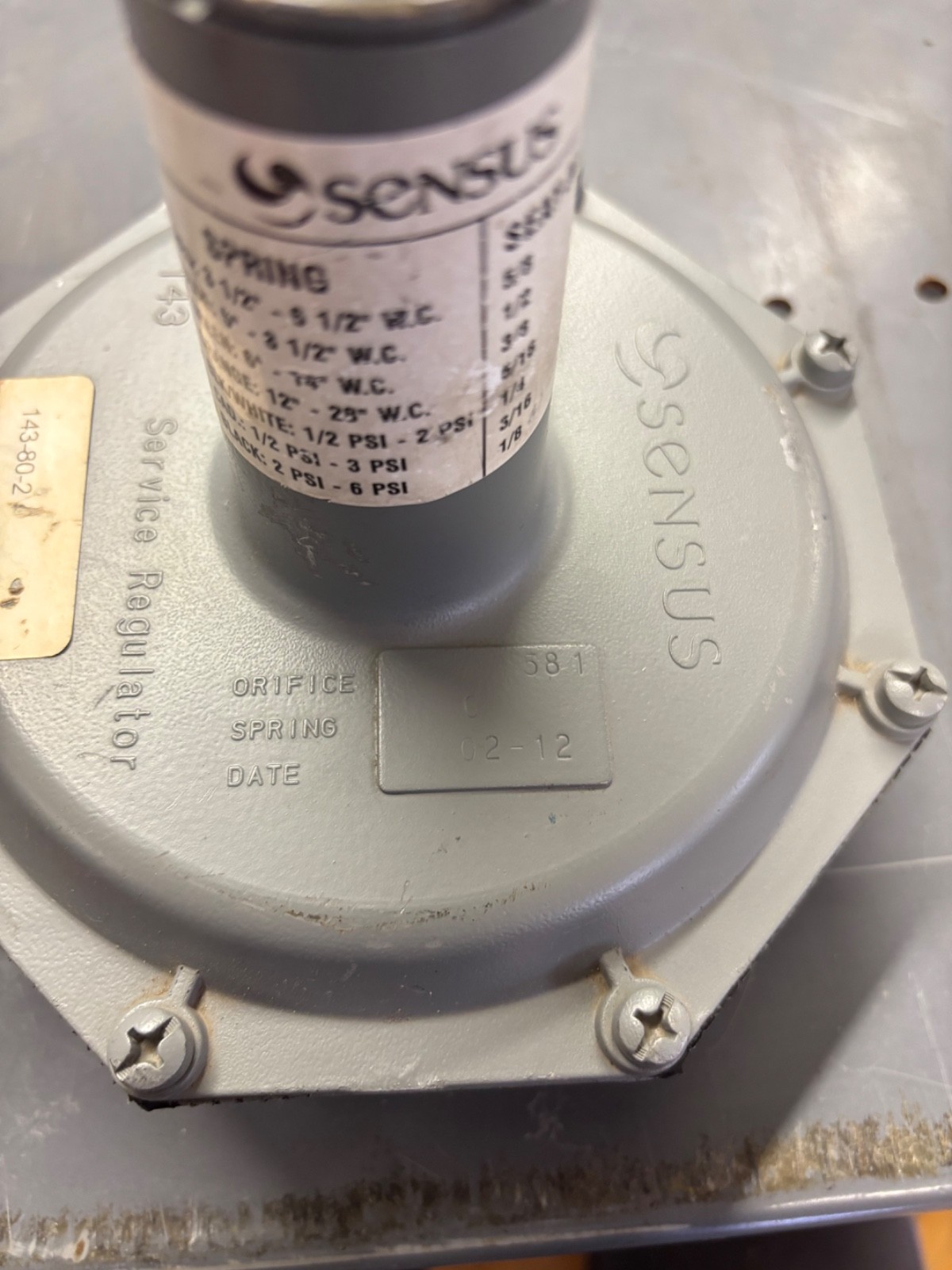 Sensus 143-80-2 Gas Regulator