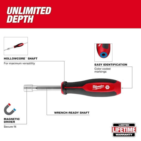 Milwaukee Tool 48-22-2448 Nut Driver Set, Pp Handle, 7 Pcs