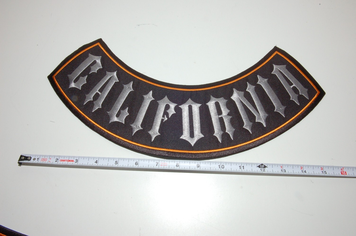 15+" California BOTTOM ROCKER EMBROIDERED CURVED MOTORCYCLE BACK PATCH Iron-on