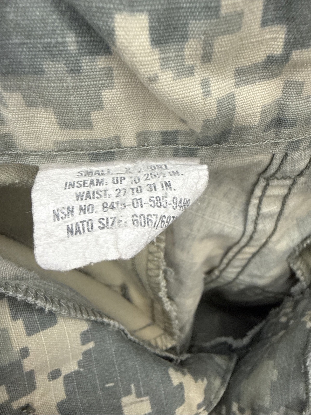 US ARMY ACU PANTS SIZE SMALL - X- SHORT
