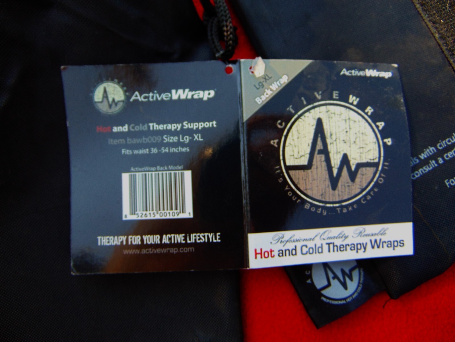 ACTIVE WRAP ~ HEAT & COLD THERAPY SYSTEM~ BACK WRAP ~ SIZE LG-XL