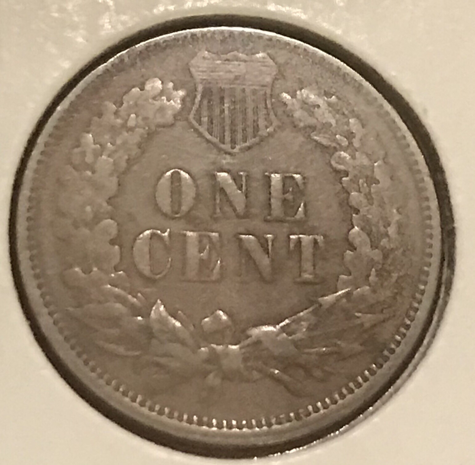 1874 Indian cent , XF