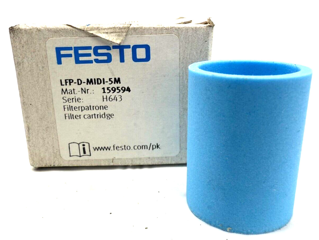Lot of 5x Festo 159594 LFP-D-MIDI-5M Pneumatic Filters,5um,SZ Midi,D Ser