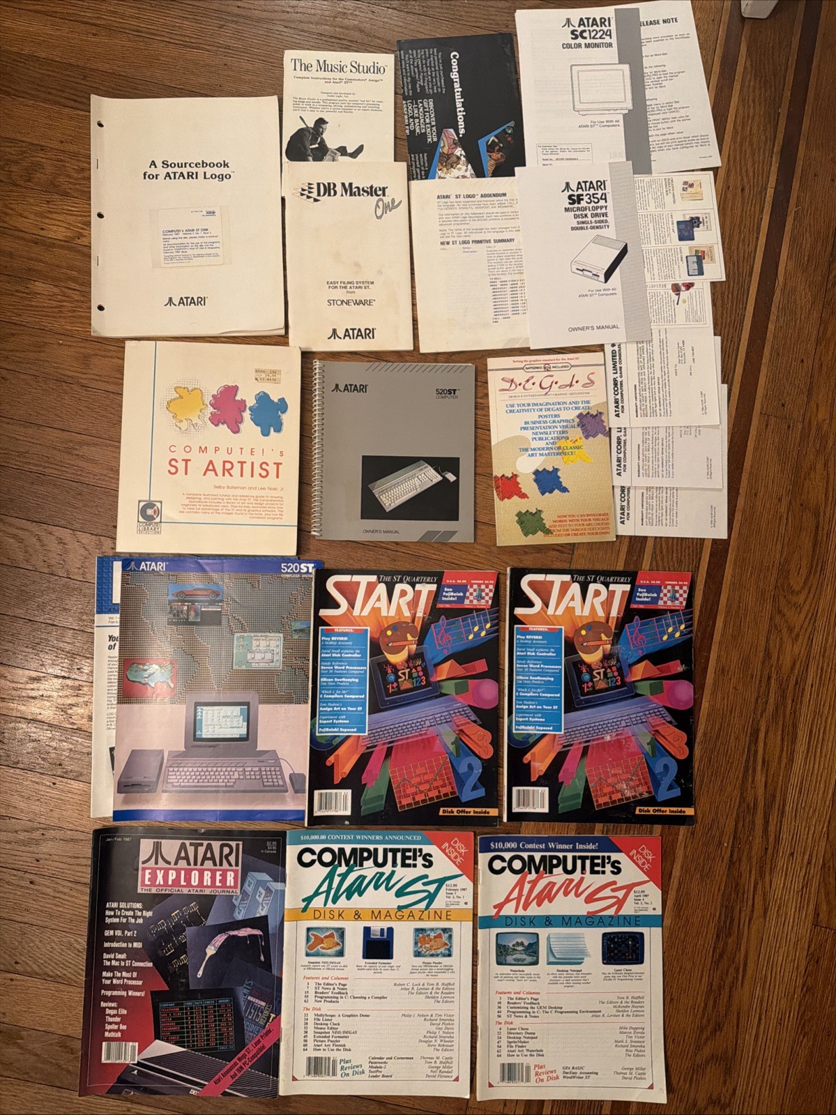 Atari ST Computer Owner's Manual Magazines Sourcebook Inserts & More - Huge Lot