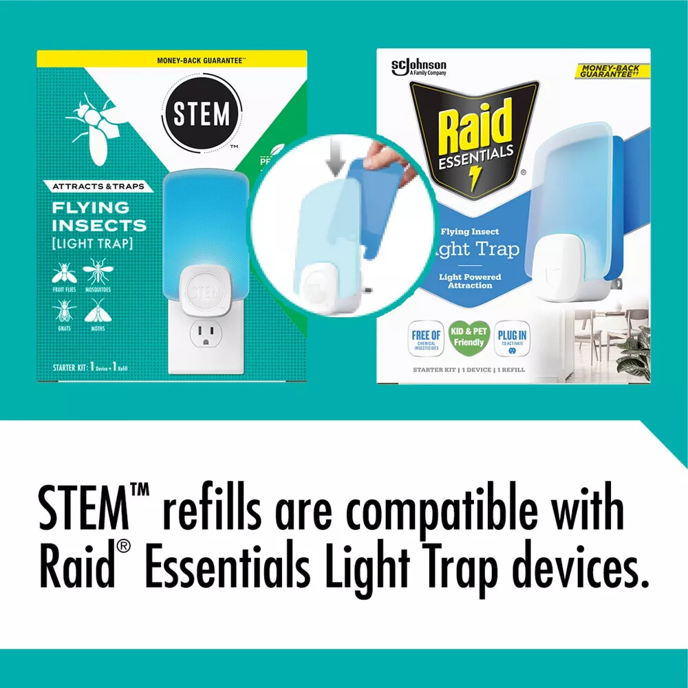 STEM ATTRACTS TRAPS FLYING INSECTS LIGHT TRAP REFILLS 2-PACK REFILL CARTRIDGES