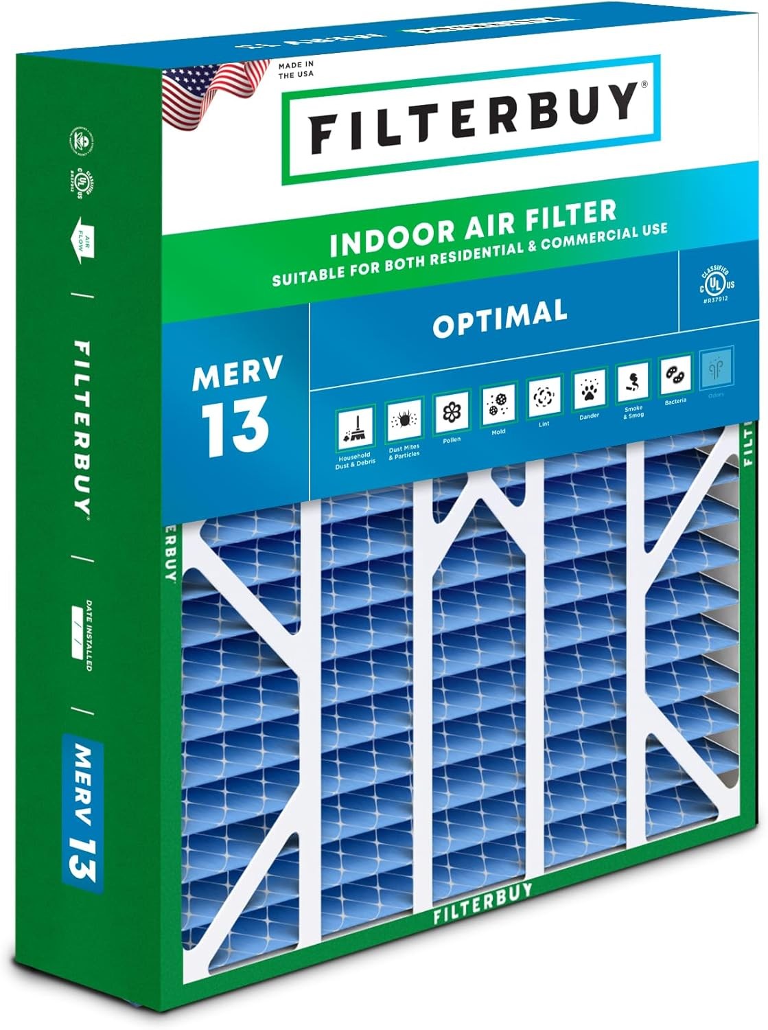 Filterbuy 20x25x6 Air Filters, AC Furnace for Aprilaire Space Gard 201 (MERV 13)