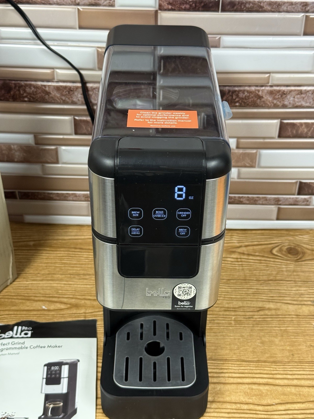 bella PRO Programmable Coffee Maker - STAINLESS STEEL/BLACK - TESTED - READ