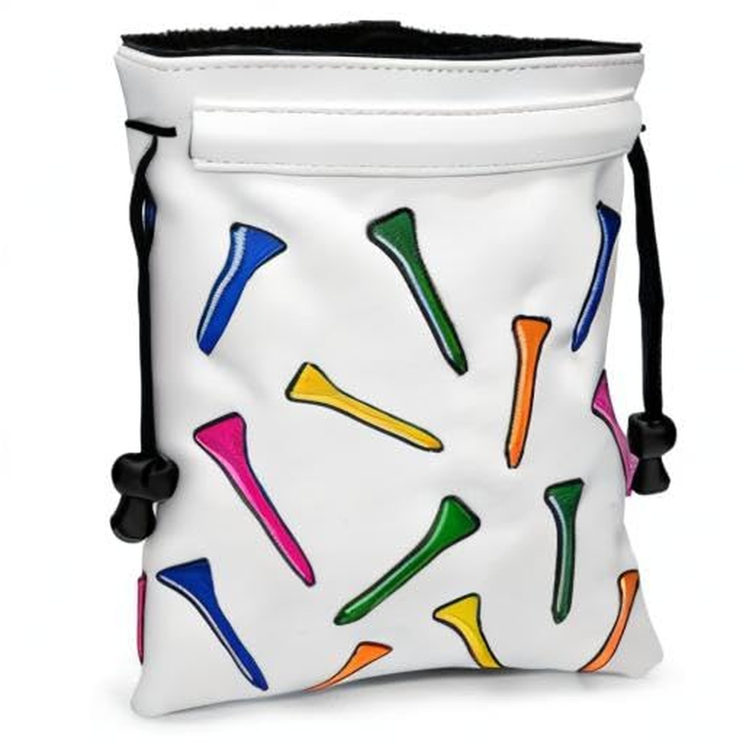 Valuables Pouch,Golf Bag Pouch with Drawstrings Golf Tee Bag Leather Golf Tee...