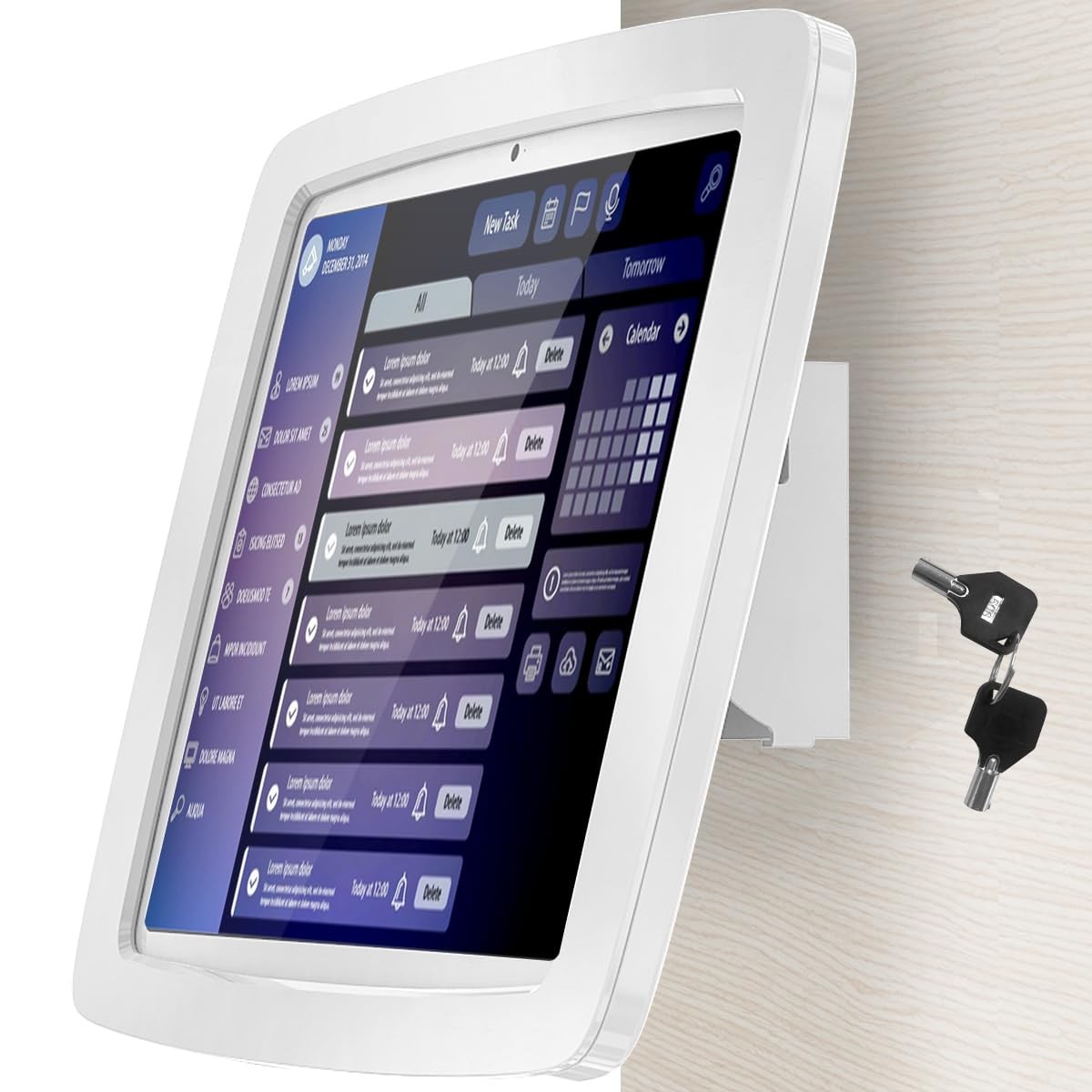 Tablet Wall Mount Lockable Tiltable Anti Theft Security - Compatible