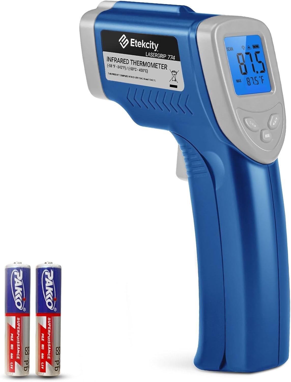 Termómetro infrarrojo digital láser temperatura pistola pantalla LCD colorido