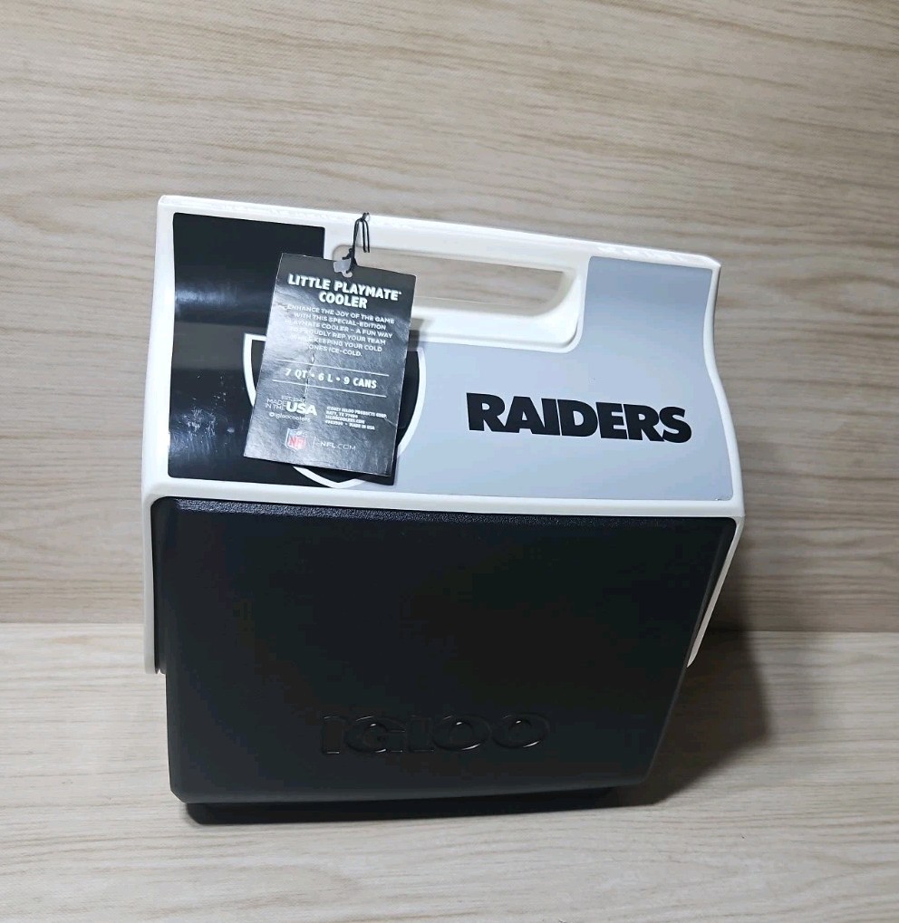Oakland Las Vegas Raiders Igloo  Little Playmate Cooler Ice Chest 7QT/6L/9 Cans