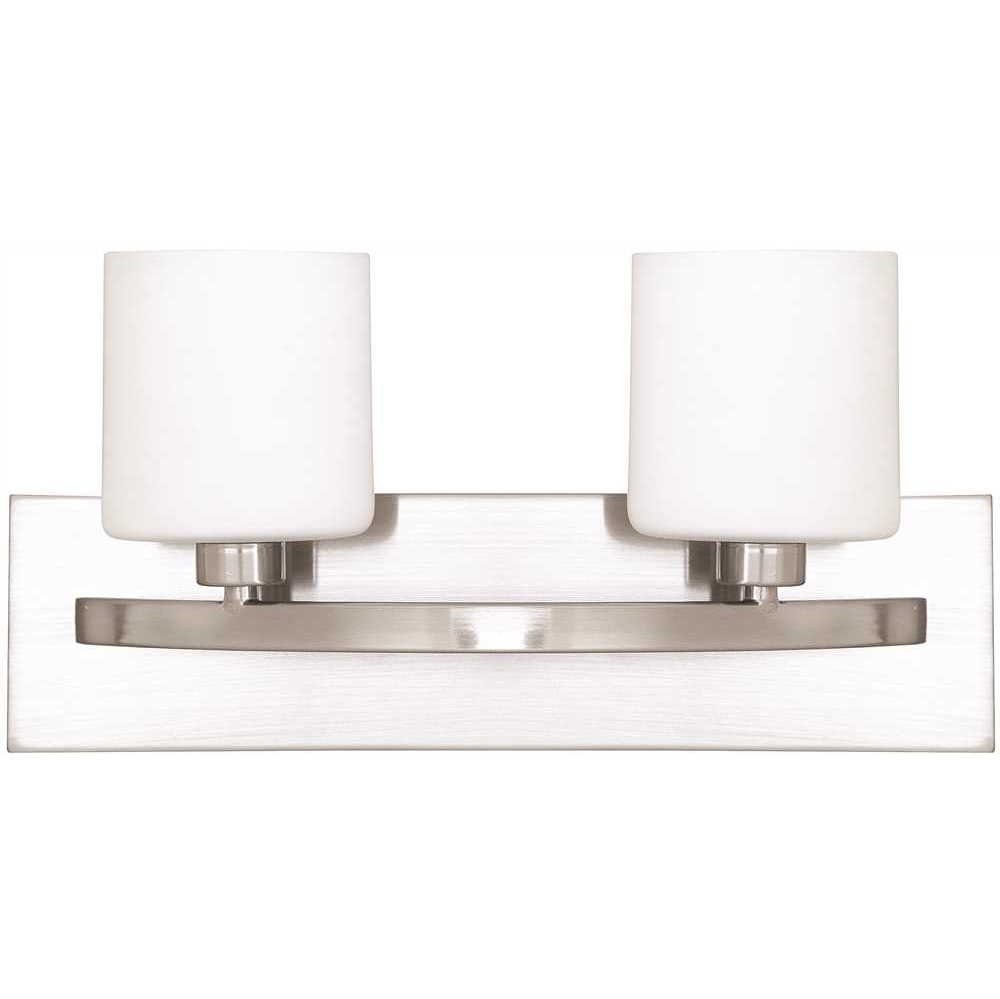 Monument 2-Light Vanity Fixture Brushed Nickel 40W G9 Halogen Wall Light
