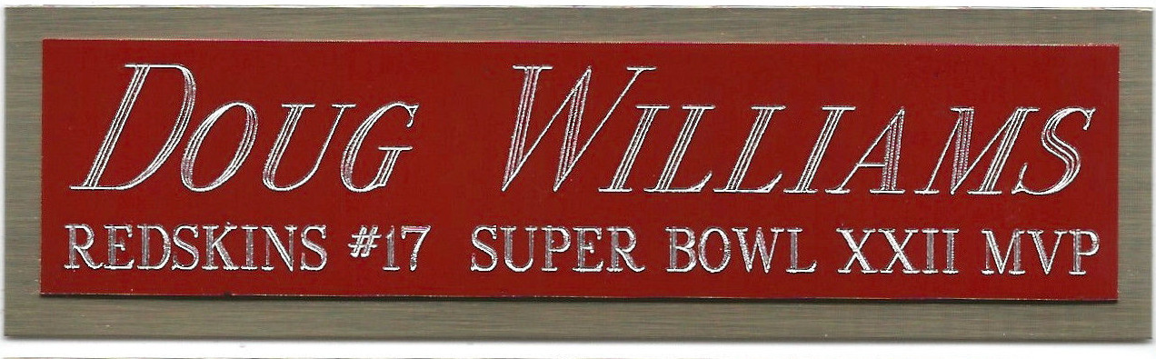 DOUG WILLIAMS REDSKINS NAMEPLATE AUTOGRAPHED SIGNED FOOTBALL HELMET JERSEY PHOTO