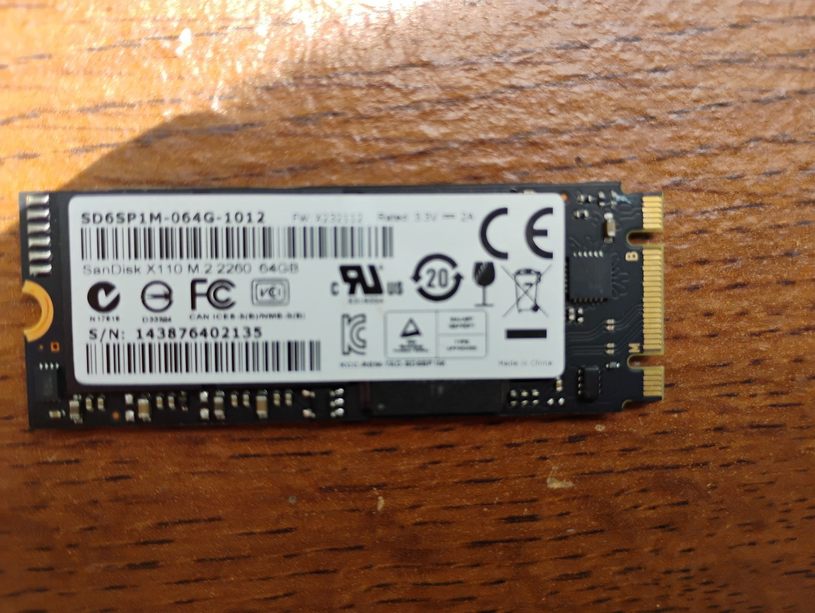 SanDisk X110 M.2 2260 64GB SD65P1M-064G-1012 3.3V