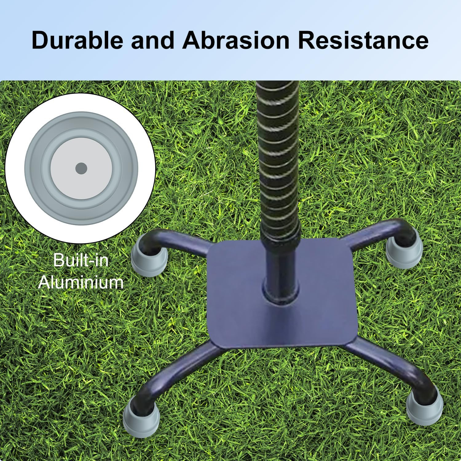 Replacement Quad Cane Tips (4 Pack) - 1/2 Inch Non-Slip Rubber Foot - Durable At