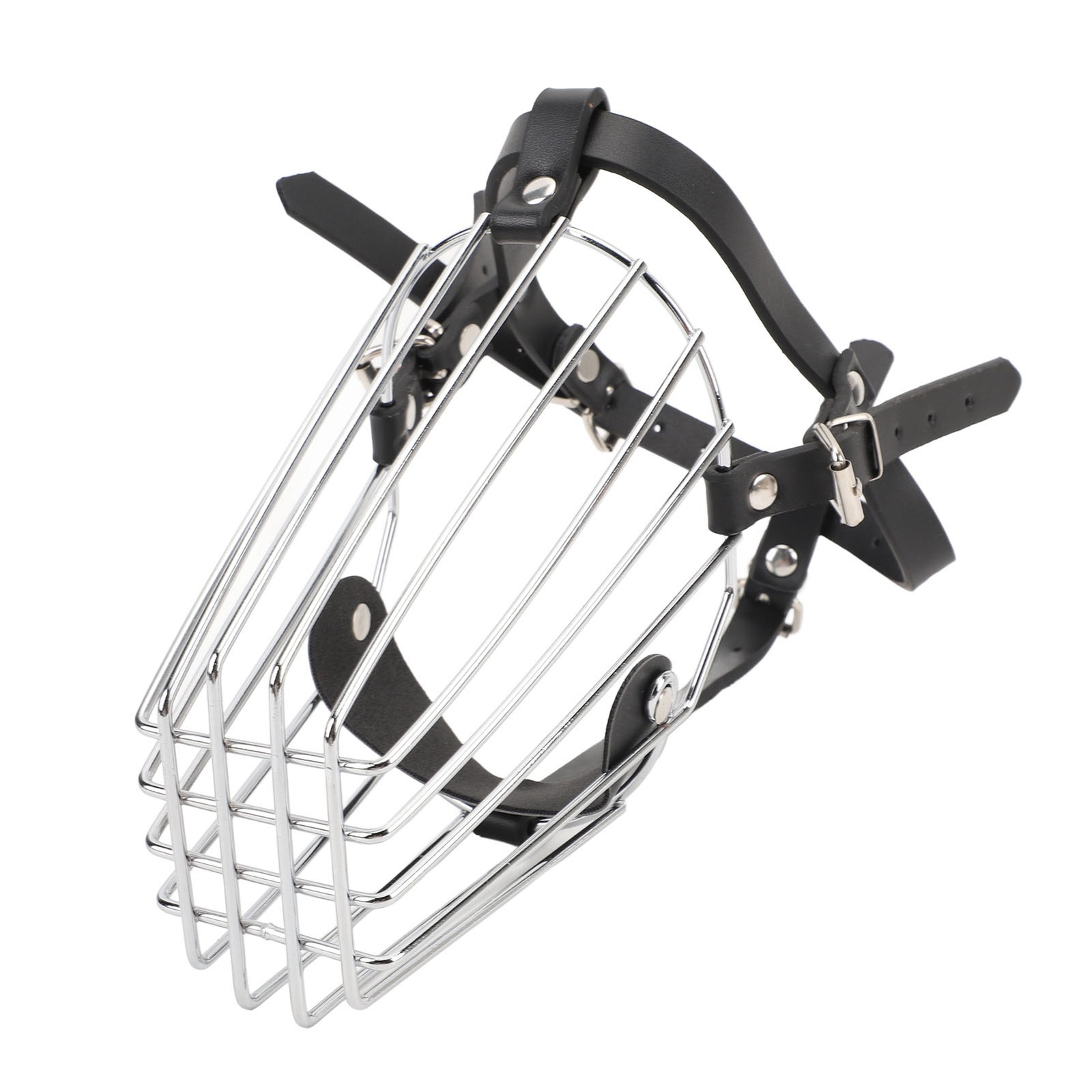 Dog Muzzle Adjustable Breathable Design Prevent Biting For Medium Dogs Stainless