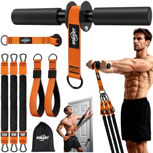 No Weights Needed Forearm Strengthener & Wrist Roller with Adjustable 1-Orange