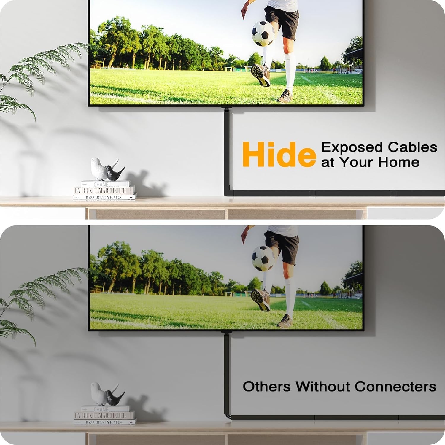 Durable Black Cable Cover Raceway Kit - Easy Installation & Child-Safe Design