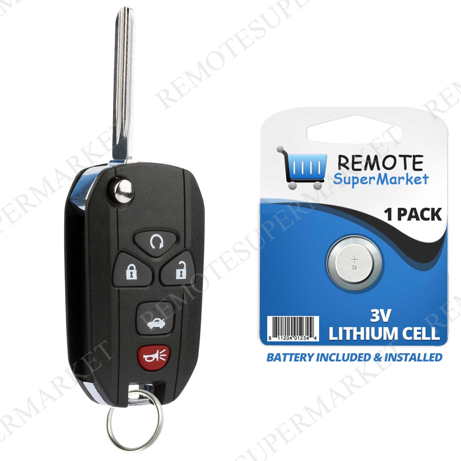 Replacement for 2006-2013 Chevy Impala 06-07 Monte Carlo Remote Flip Key Fob 5b