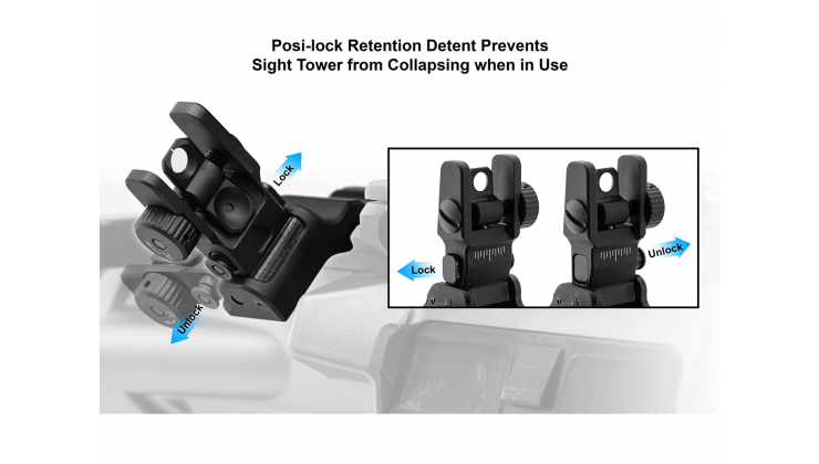45 DEGREE ANGLE FLIP UP ALUMINUM SIGHTS
