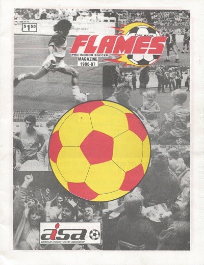 Fort Wayne Flames Pro Indoor Soccer Magazine Program Cover On 12x8in Metal Sign