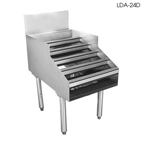 Glastender LDB12S 29" Underbar Single Speed Rail 12" Liquor Display