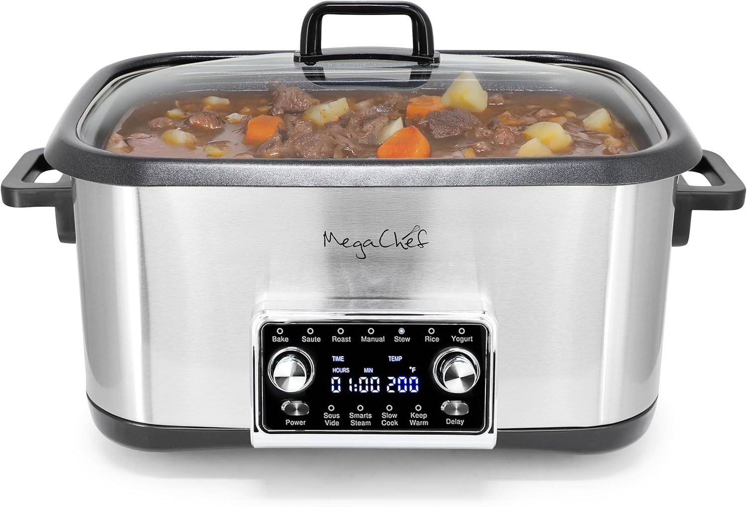 Deluxe 8 Quart 12-In-1 Programmable Multi Cooker with Sous Vide and Multi-Functi