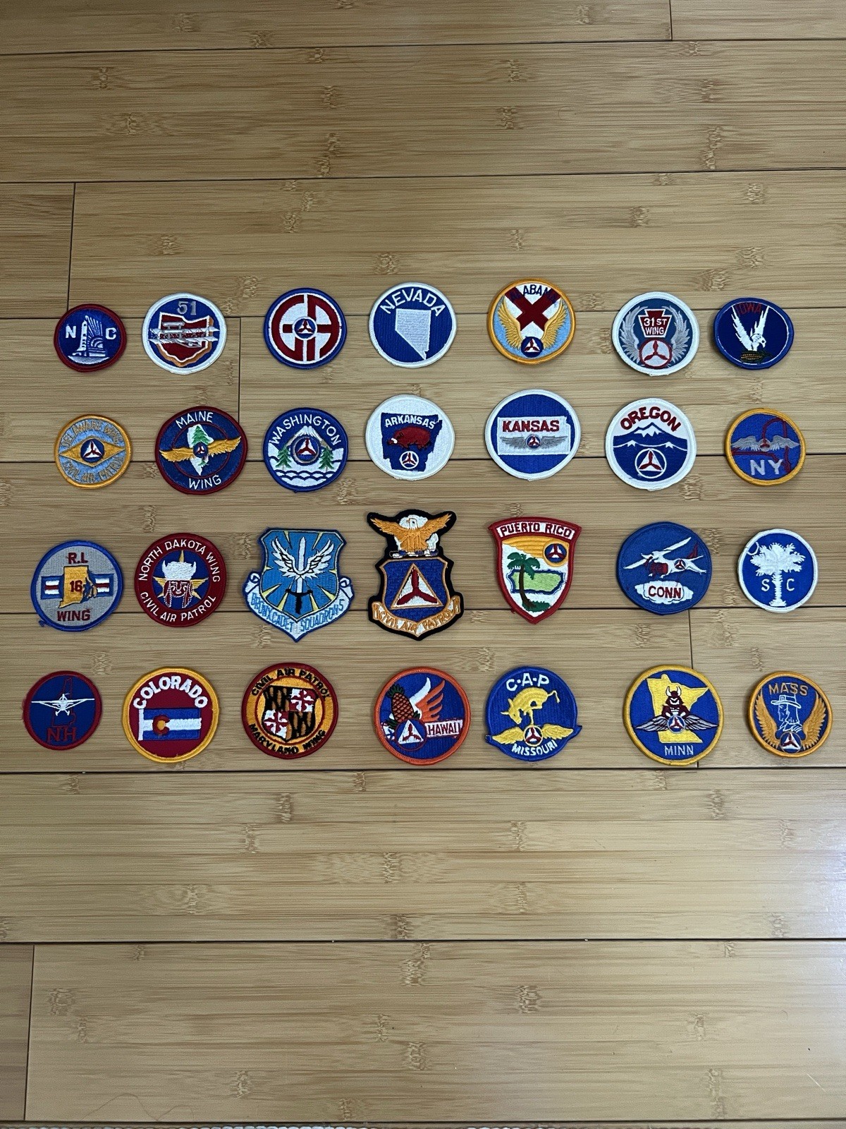 Lot of 28 Vintage Civil Air Patrol Patches CAP Wing Insignia US Air Force Aux