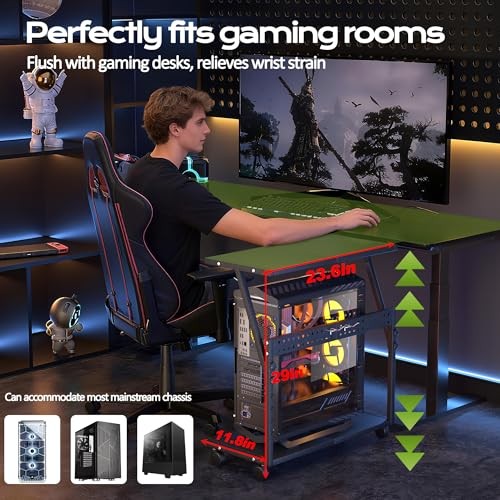 24In Large PC Stand, 5 Levels Height Adjustable Computer Tower Stand with Black