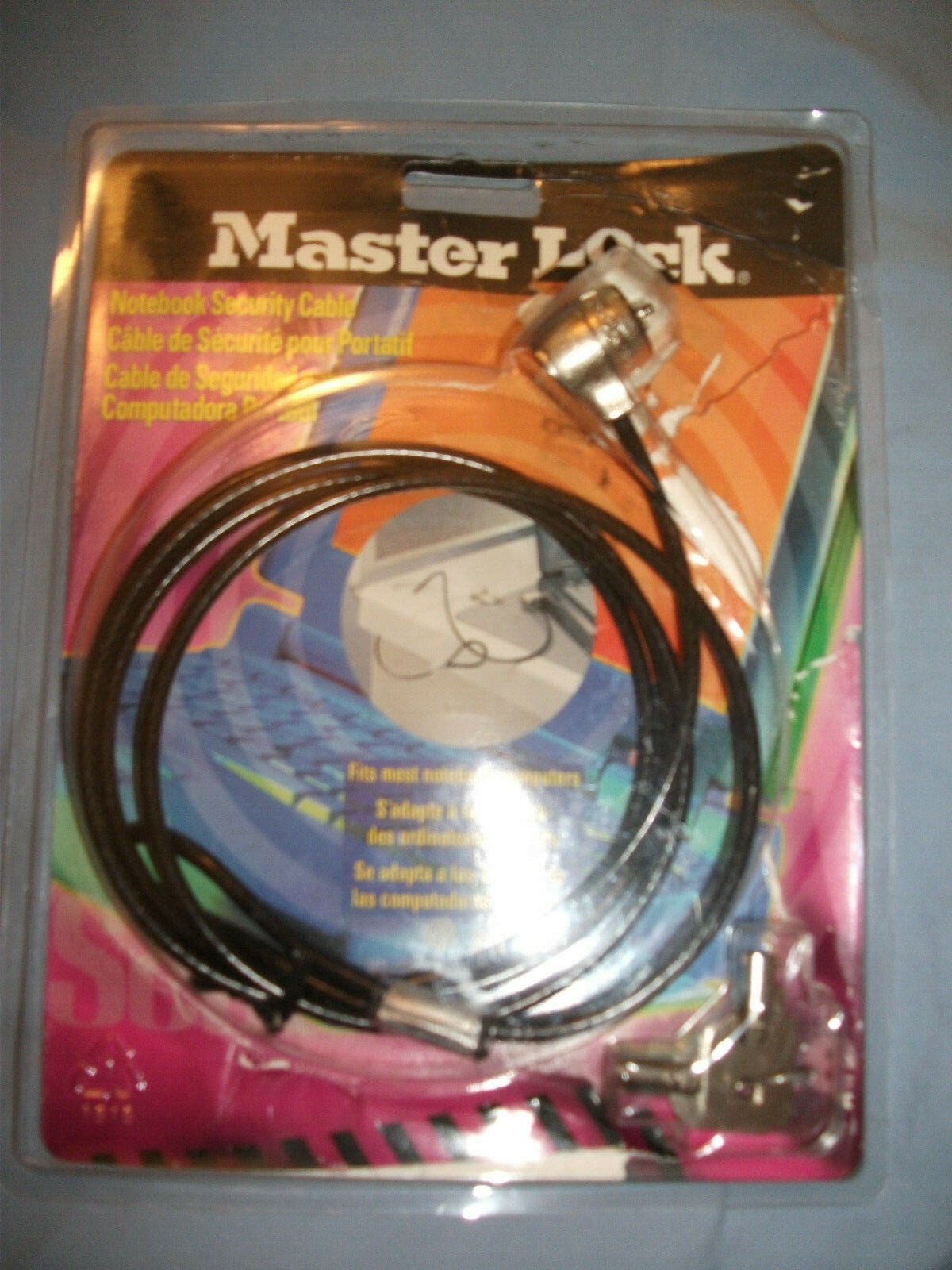 Kensington 64032 Master Lock Universal Notebook Security Cable - Black w/ 2 keys