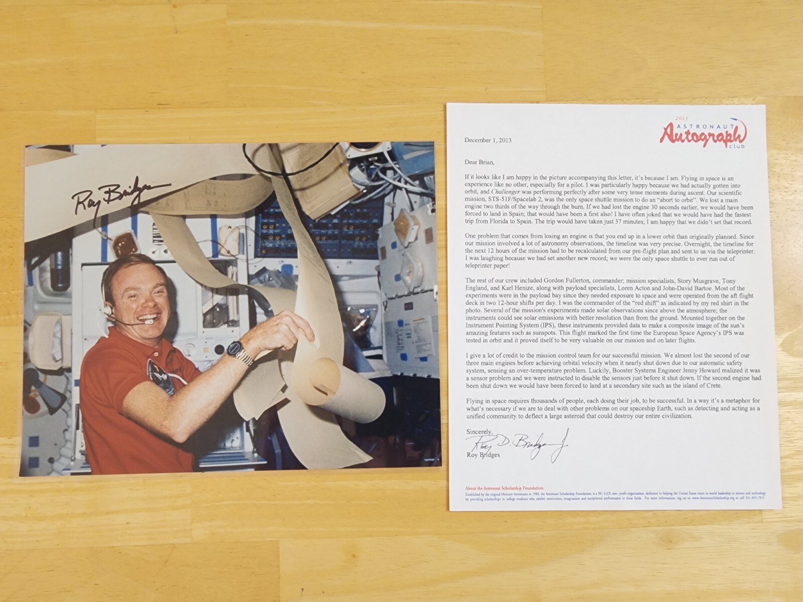 Roy Bridges Signed Autograph | Astronaut Autograph Club