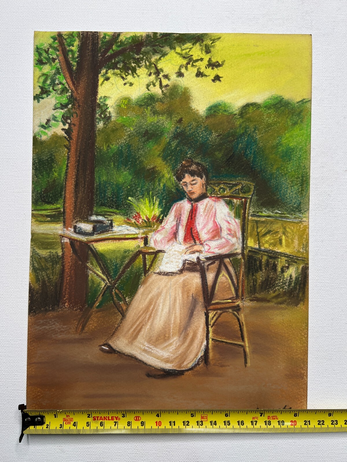 Edouard Manet Drawing on paper (Handmade) signed and stamped mixed media.