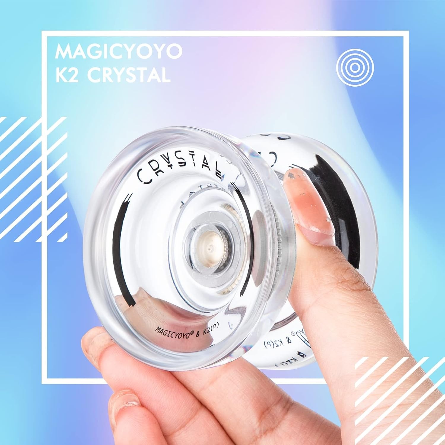 Professional K2 Crystal White Yo-Yo: Beginner Friendly with Extra Strings & Case