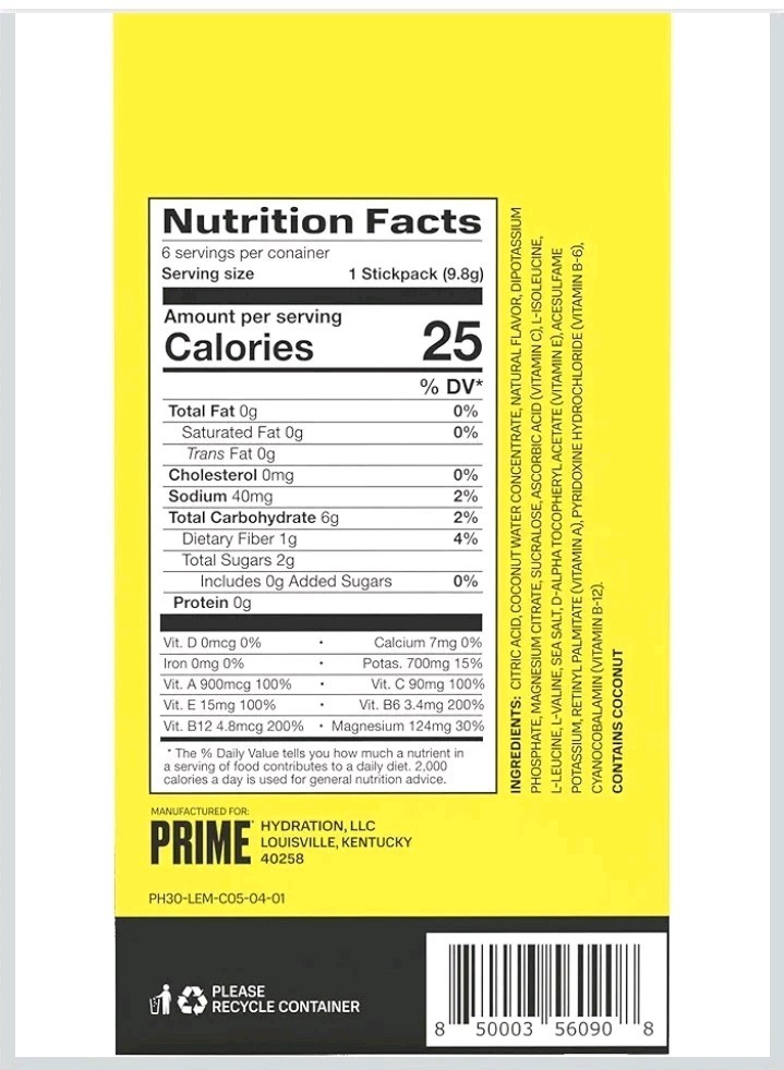Prime Lemonade - 3 Box Bundle, 18ct (Total) Best By: 1/2026