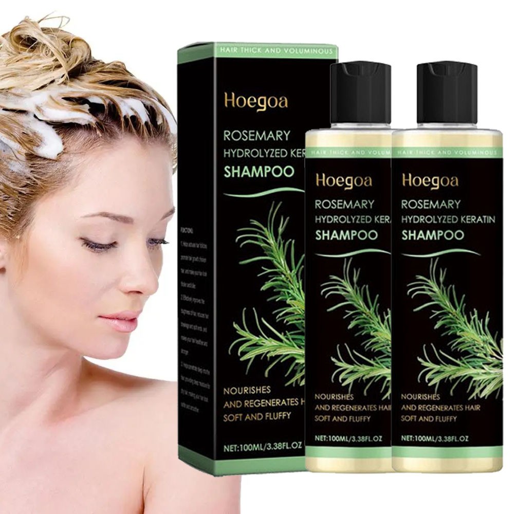2 Pack Organic Rosemary Hair Growth Shampoo for Women and Men-Natural Thickening