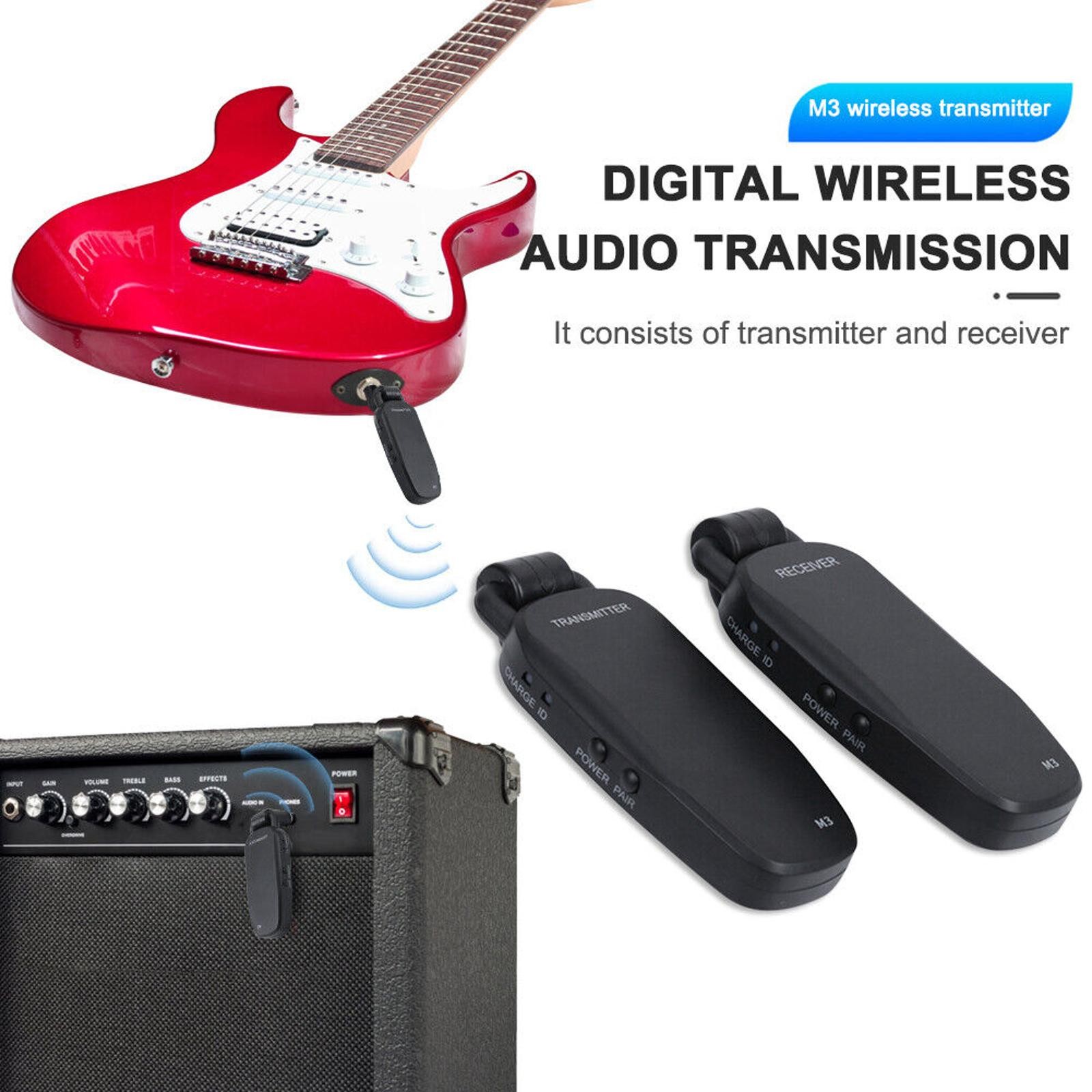2Pcs M3 Model Digital Wireless Transmitter+Receiver For Electric Guitar Bass