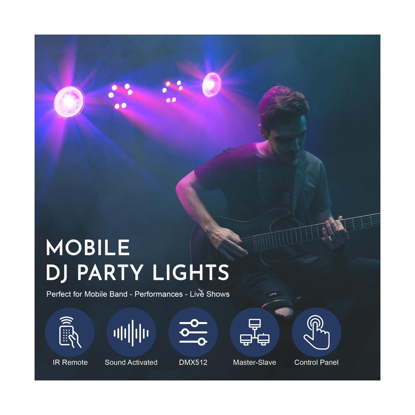 DJ Disco Lights with Stand, Professional LED Party Light Set, DJ Lighting Sys...