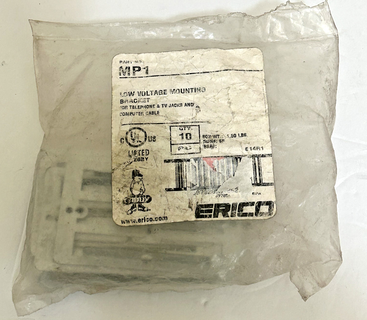 ERICO MP1 Low Voltage Mounting Bracket - QT 10 - New