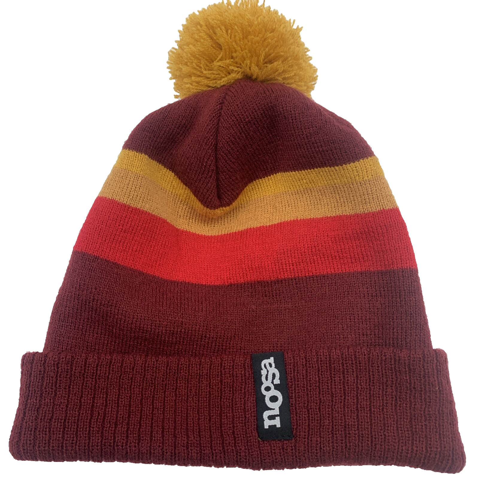 Noosa Yogurt Beanie Adult Bobble Pompom Cuffed Cap Snowboard Ski Hiking