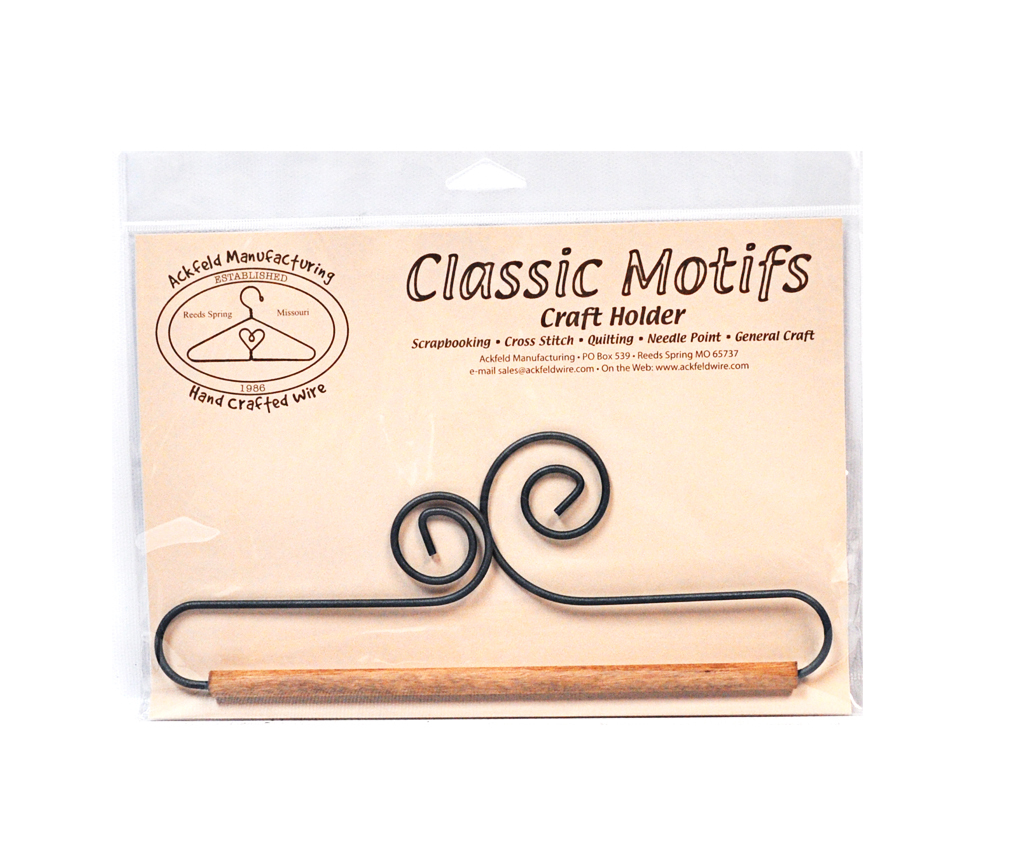 Classic Motifs Double Scroll 8 Inch Fabric Holder With Dowel