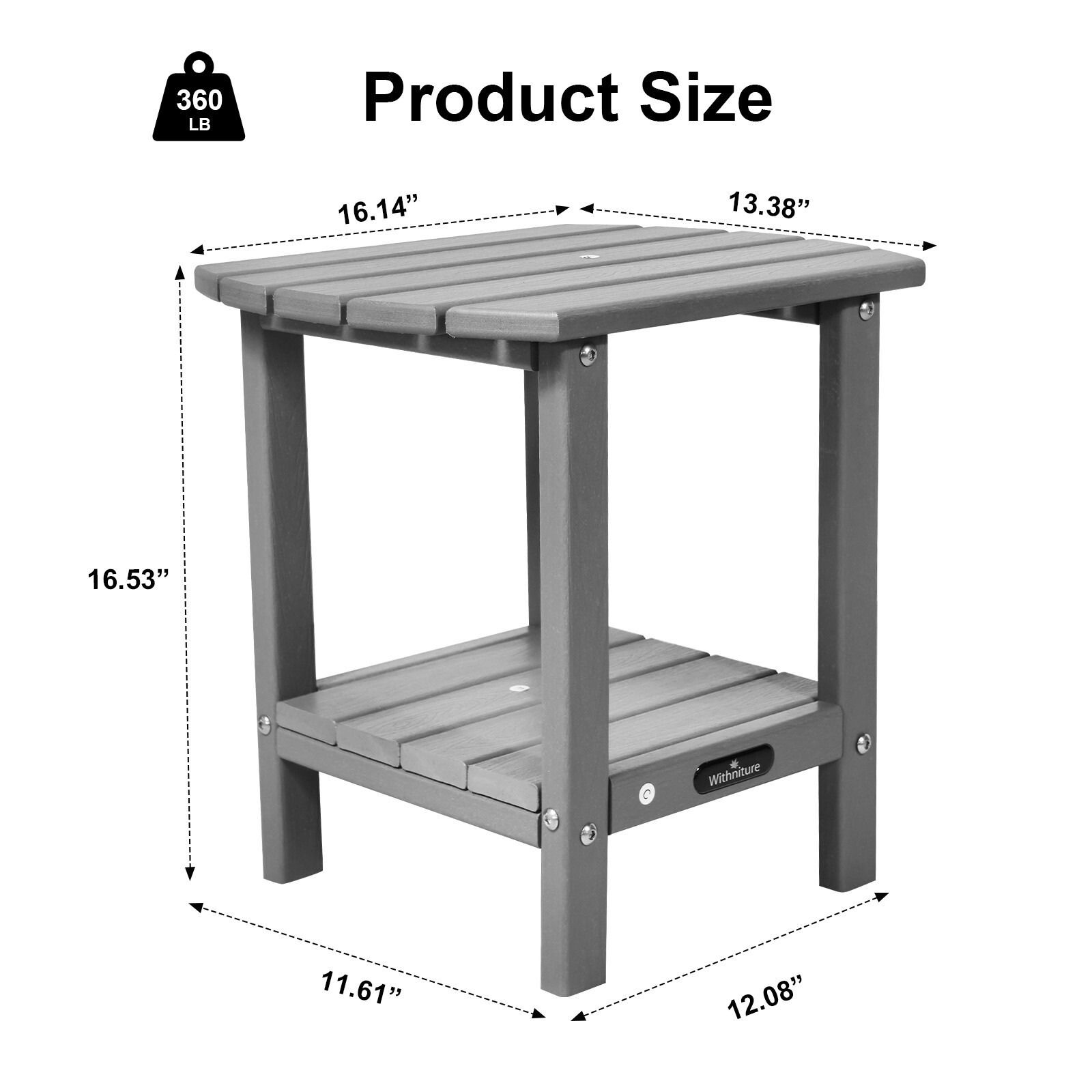 Double Adirondack Side Table,Outdoor Side Tables, End Tables for Patio, Backyard