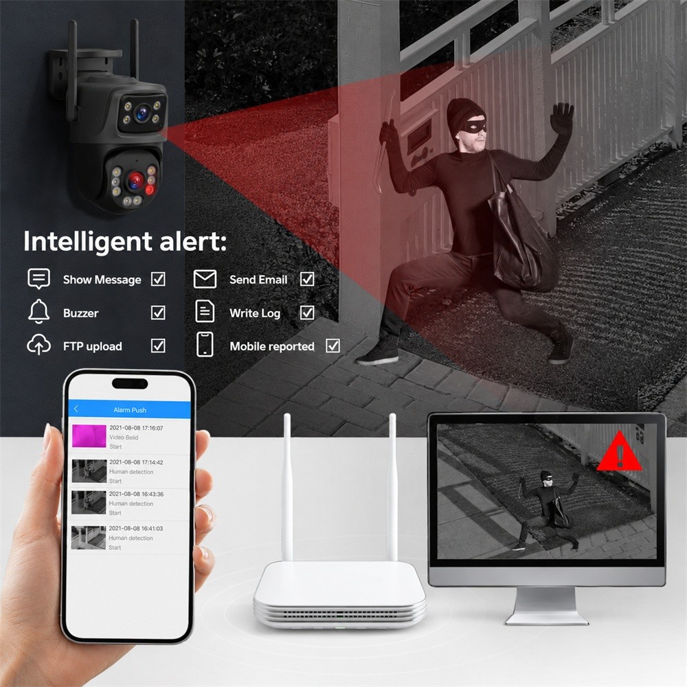 Complete 8CH Wireless Security System 6MP Cameras H.265+ Night Vision 500GB HDD