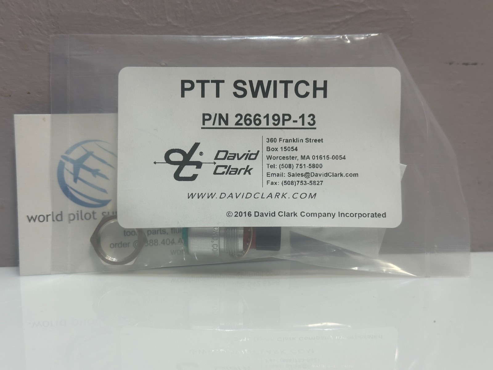 GENUINE DAVID CLARK REPLACEMENT PTT SWITCH p/n 26619P-13 fits many Headsets